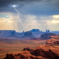 Lightning over Monument Valley, Utah