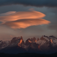 Lenticular Clouds over Torres del Paine Chile