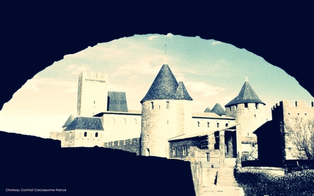 Chataeu Comtal Carcassonne France - tower, place, carcassonne