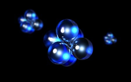 clusters - 3d and cg, abstract, black, blue