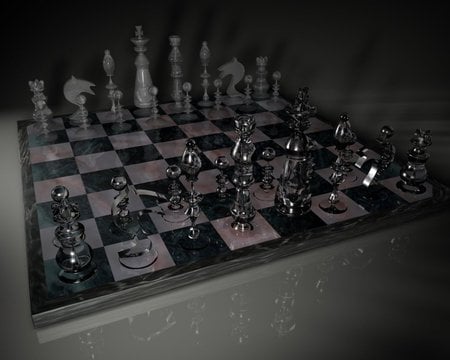 The Chess Room - 3d and cg, abstract, black