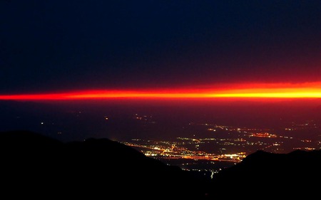 Bright Light - bright, light, orange, sunset, streak