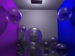 glass balls with purple & blue