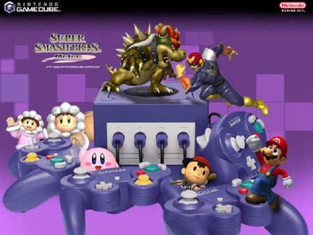 super smash bros - game cube, mario, bowser, kirby, video game