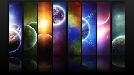 COLORFUL PLANETS - colorful, digital, planets, spectrum