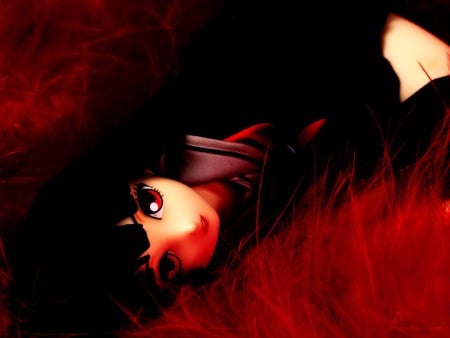 Jigoku Shoujo - anime, jigoku shoujo, long hair, red eyes, ai enma, black hair, cute, hell girl, sexy