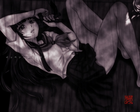 Jigoku Shoujo - hell girl, sexy, girl, long hair, jigoku shoujo, black hair, red eyes, anime, cute, ai enma