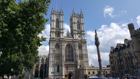 Westminister Abbey, London, England, UK - abbey, architecture, clouds, england, london, sky, trees, westminister