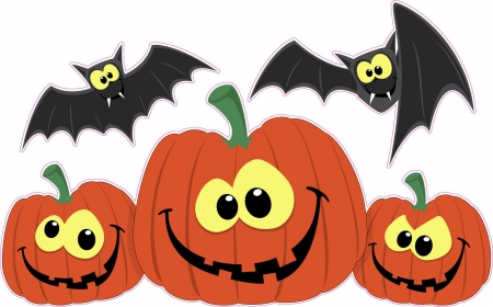 HAPPY HALLOWEEN - bats, vector, halloweeen, three