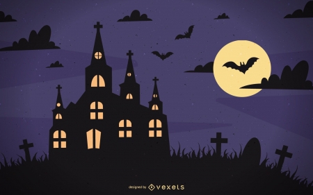 Halloween - purple, night, halloween, fantasy, vexels, mpon, vector, dark, house