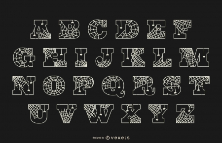 :) - letters, texture, vexels, bw, web, pattern, white, black, spider, halloween