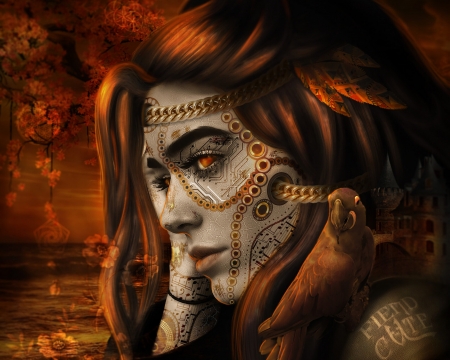 Personality - fiendcute, brown, fantasy, art, portrait, face, girl