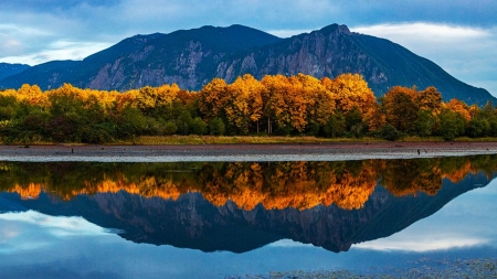 Borst Lake, Washington - fall, reflections, trees, water, colors