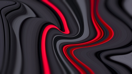 Abstract 3D Swirls - abstract, black, 3d abstract, red, 3d, swirls