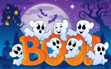 BOO - MOON, SEVEN, BOO, CUTE, GHOSTS