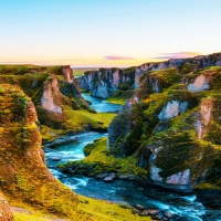 A mystical canyon named Fjadrargljufur in Iceland