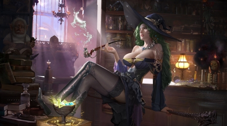 Witch - hat, yunhao zheng, dark, superb, frumusete, witch, fantasy, gorgeous, hallloween, luminos