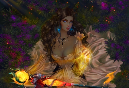 Fairy Magic - fairy, digital, art, fantasy, wallpaper, beautiful, girl, woman