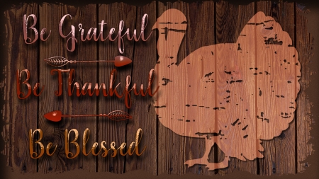 Be Thankful, Be Blessed - Turkey, Thanks, Thanksgiving, Blessings, Gratitude