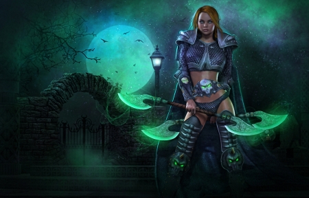 Wait to Fight - fight, girl, moon, night