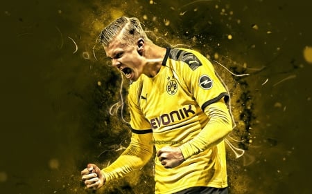 Erling Braut Håland - erling haaland, football, yellow, dortmund