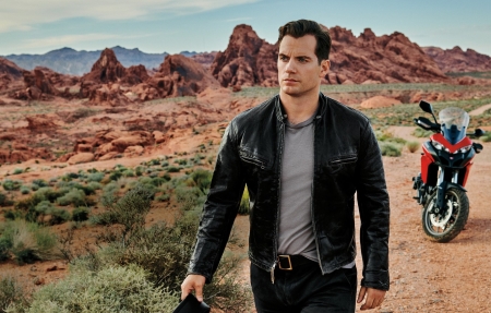 Henry Cavill - bike, henry cavill, motorcycle, actor, man