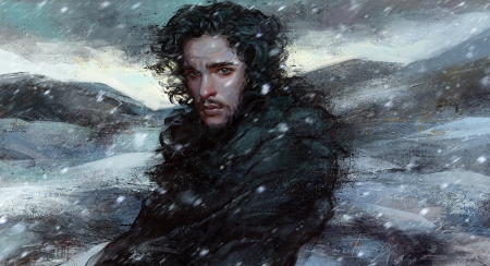 Jon Snow - jon snow, game of thrones, fantasy, olga tereshenko, portrait, man, art