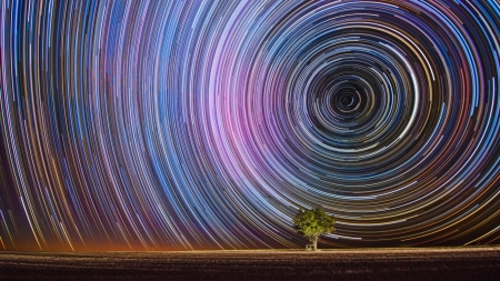 Night Star Sky - trail, Star, Night, Sky