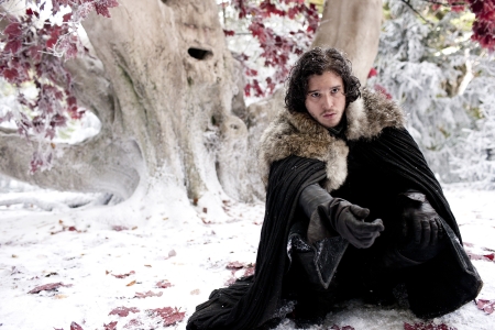 Game of Thrones (2011-2019) - winter, tv series, jon snow, man, snow, kit harrington, actor, game of thrones, iarna