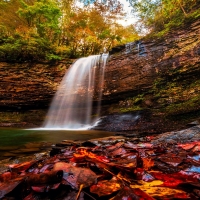 Autumn at Cherokee Falls in Cloudland Canyon State Park, Georgia