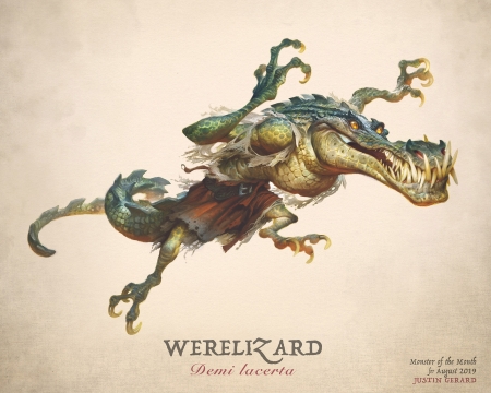 Werelizard - creature, fantasy, halloween, justin gerard, art, werelizard