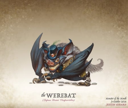 Werebat - halloween, art, fantasy, werebat, justin gerard