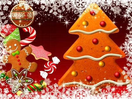 Merry Christmas - Winter, Gingerbread, Christmas, Merry Christmas