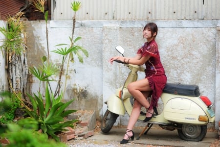 Asian Model - scooter, Asian, Model, Women