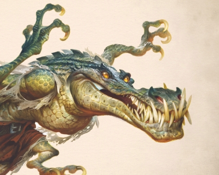 Werelizard - art, fantasy, creature, werelizard, justin gerard