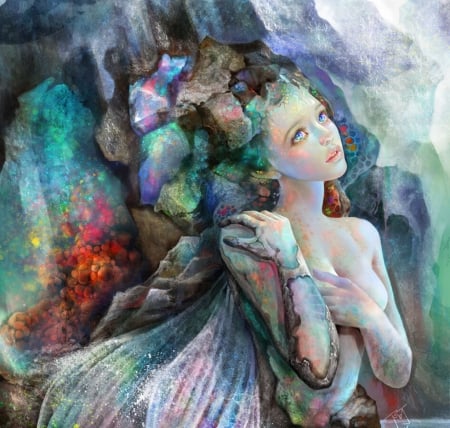 Opal fairy - dreamingfire, dreamingfire rotheus, girl, superb, frumusete, fantasy, opal, gorgeous, rothrus, fairy, art, rotheus, luminos