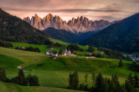 Landscape - Landscape, grass, mounatin, village