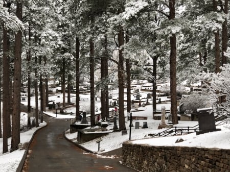 Mount Moriah Cemetery - cemetery, winter, Mt Moriah, Deadwood