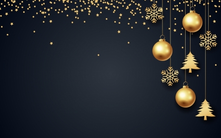 Happy Holidays! - card, black, new year, golden, craciun, christmas