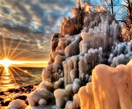 Lake Superior - usa, ice, winter, canada, lake