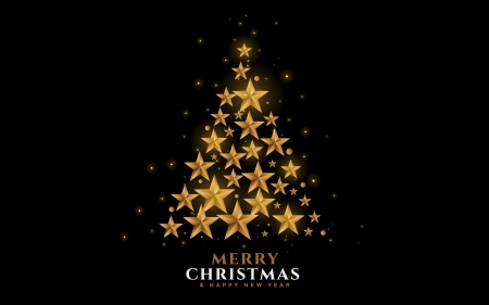 :) - craciun, new year, golden, black, christmas, stars, tree