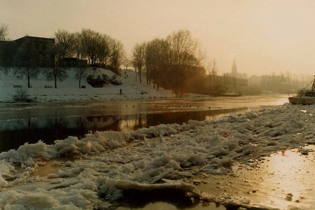 Frozen River Dee - frozen, river