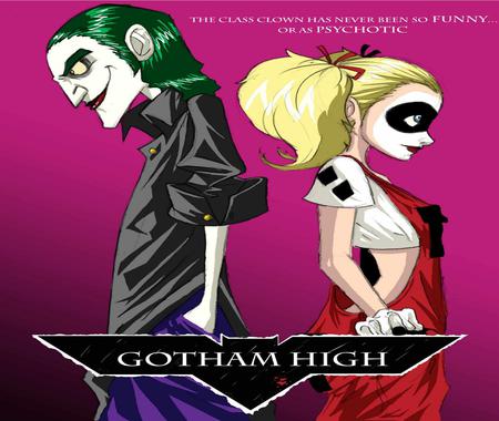 Gotham High - gotham high, joker, harley quinn