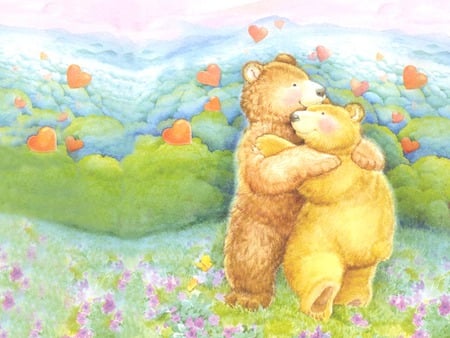 A Bear Valentine - love, bears, valentine, hearts