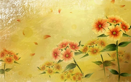 art flowers  - yellow, beautiful