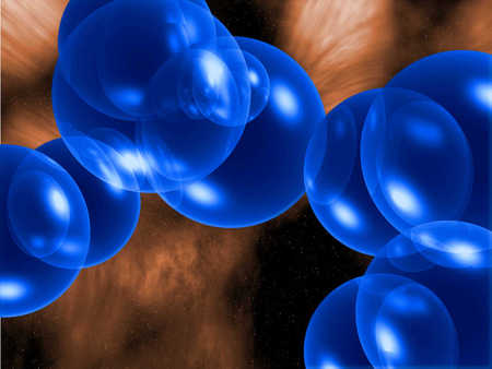 bubbles - 3d and cg, abstract, blue