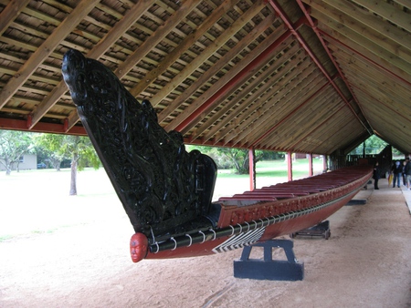 moari war canoe - warrior, carved, new zealand, boat