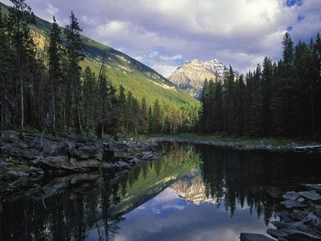 Horseshoe Lake Jasper National Park Canada - nature, mountains, lake, national park