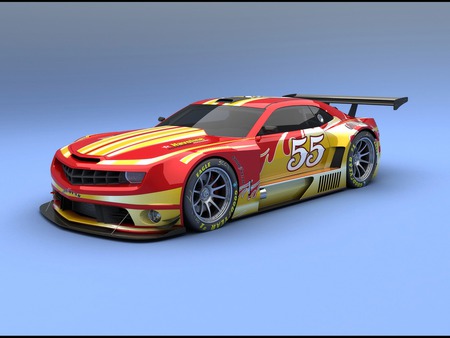 Camaro Racer - red, race, car, 5thgen