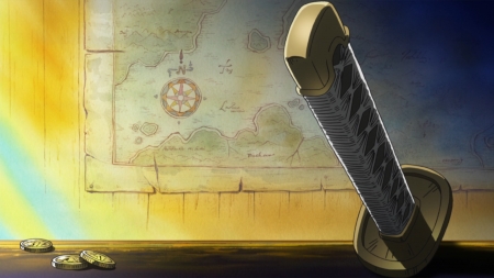 Map - Gold, Coins, Map, Roronoa Zoro, Anime, Sword, One Piece